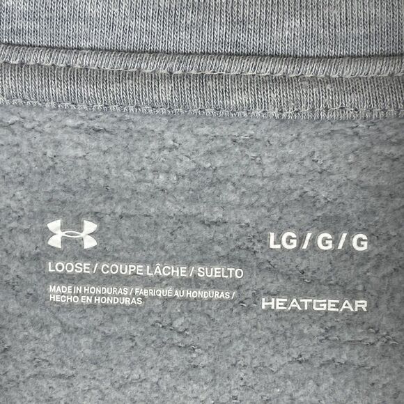 Under Armour Womens L Sweatshirt Pullover Heatgear Long Sleeve Gray 1/4 Zip - Picture 6 of 11